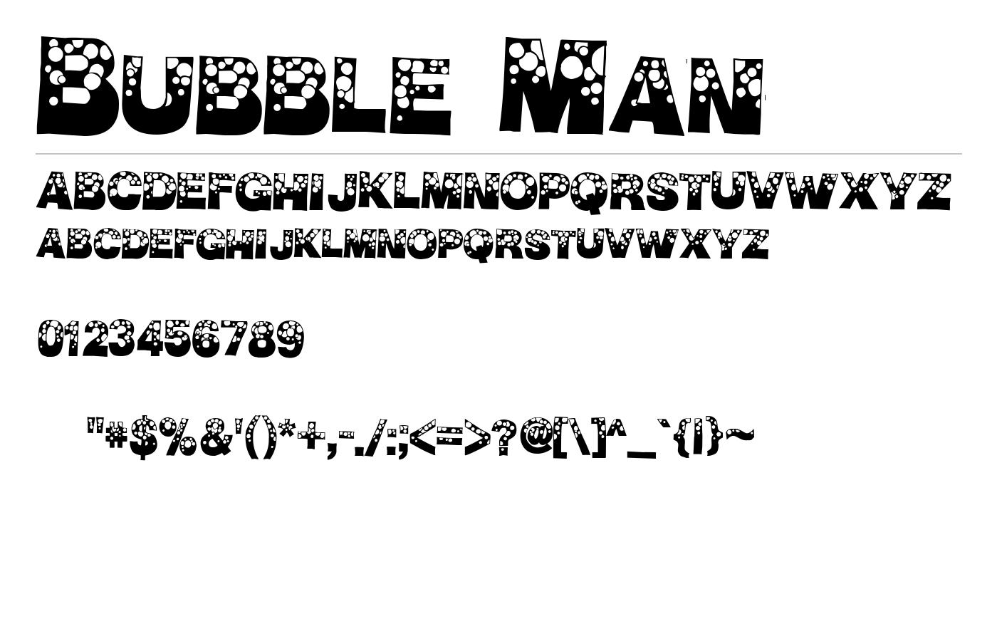 Bubble Man Font preview