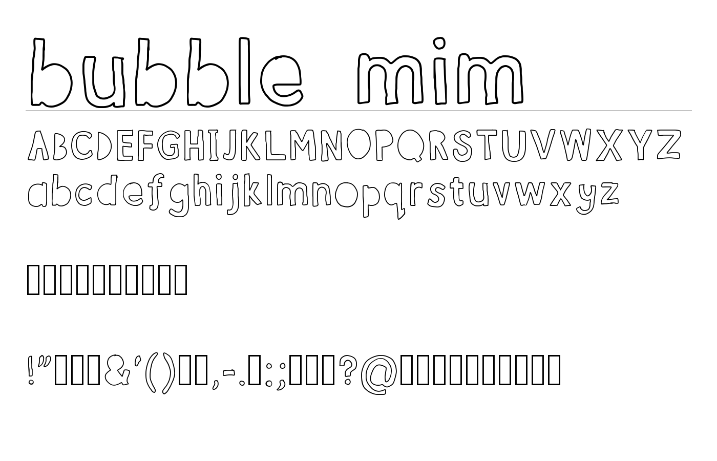bubble mim Font preview