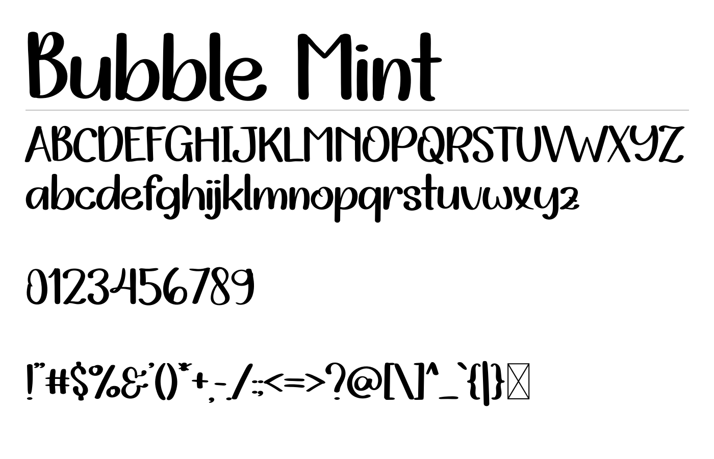 Bubble Mint Font preview