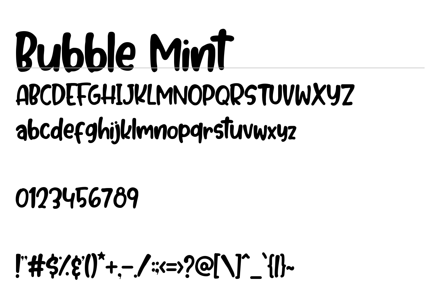 Bubble Mint Font preview