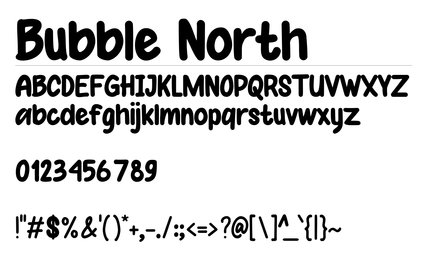 Bubble North Font preview