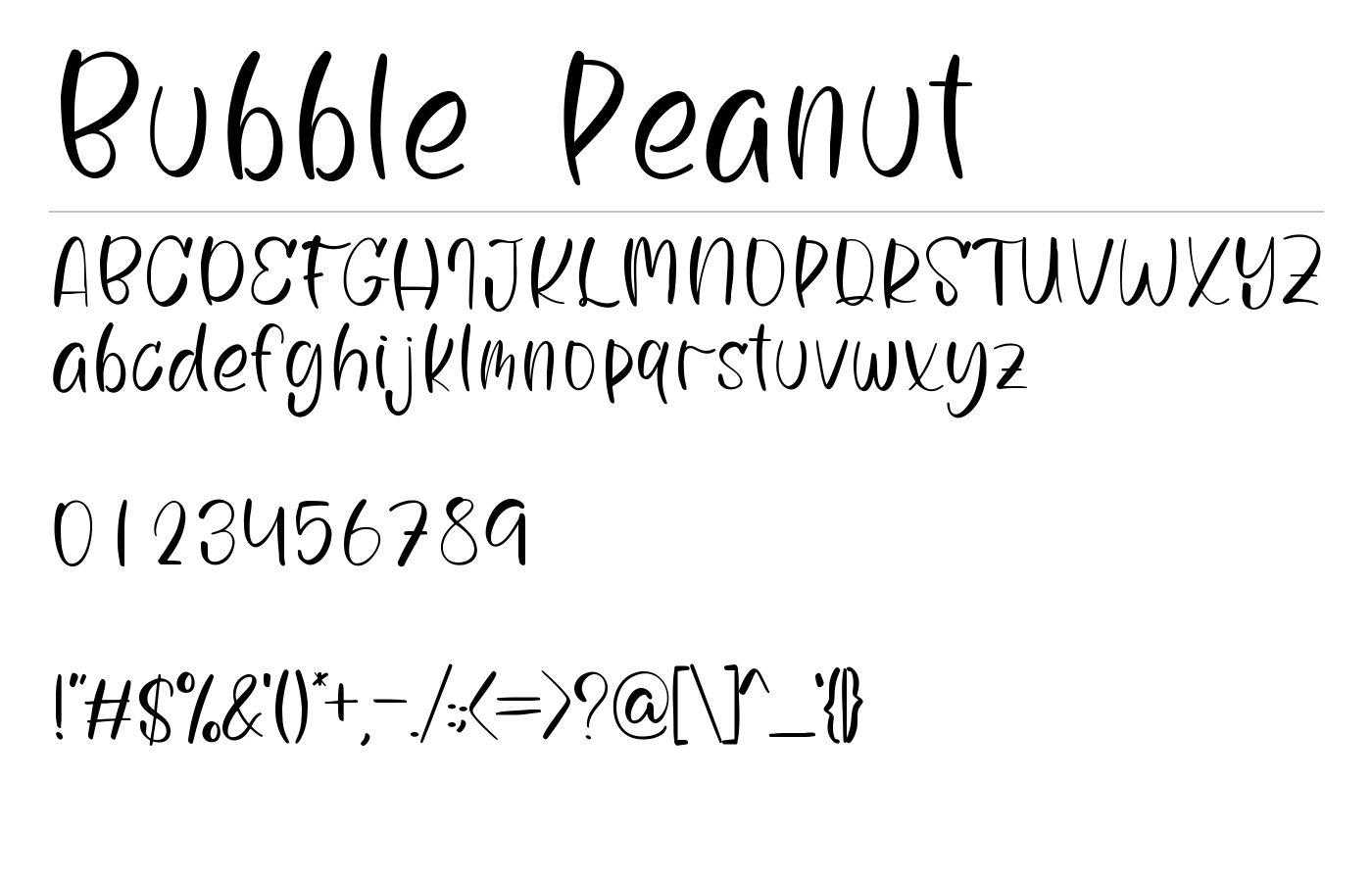 Bubble Peanut Font preview