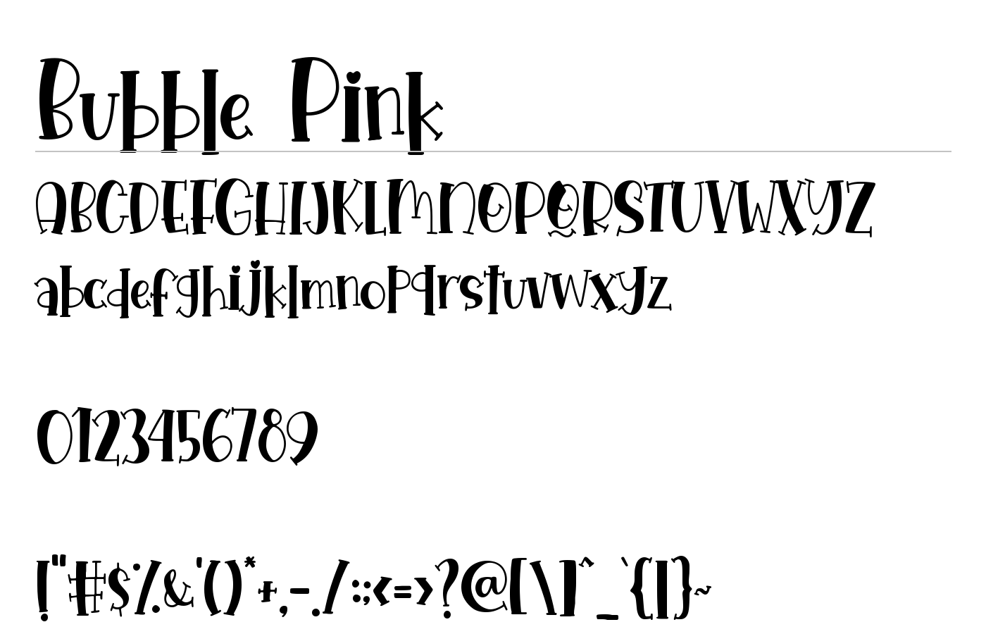 Bubble Pink Font preview