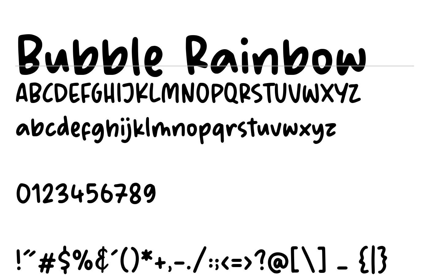 Bubble Rainbow Font preview