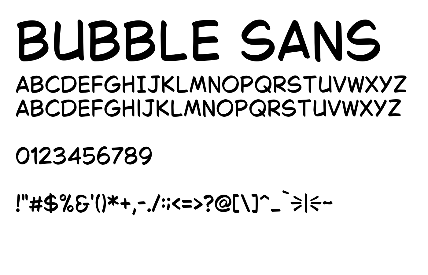 Bubble Sans Font preview