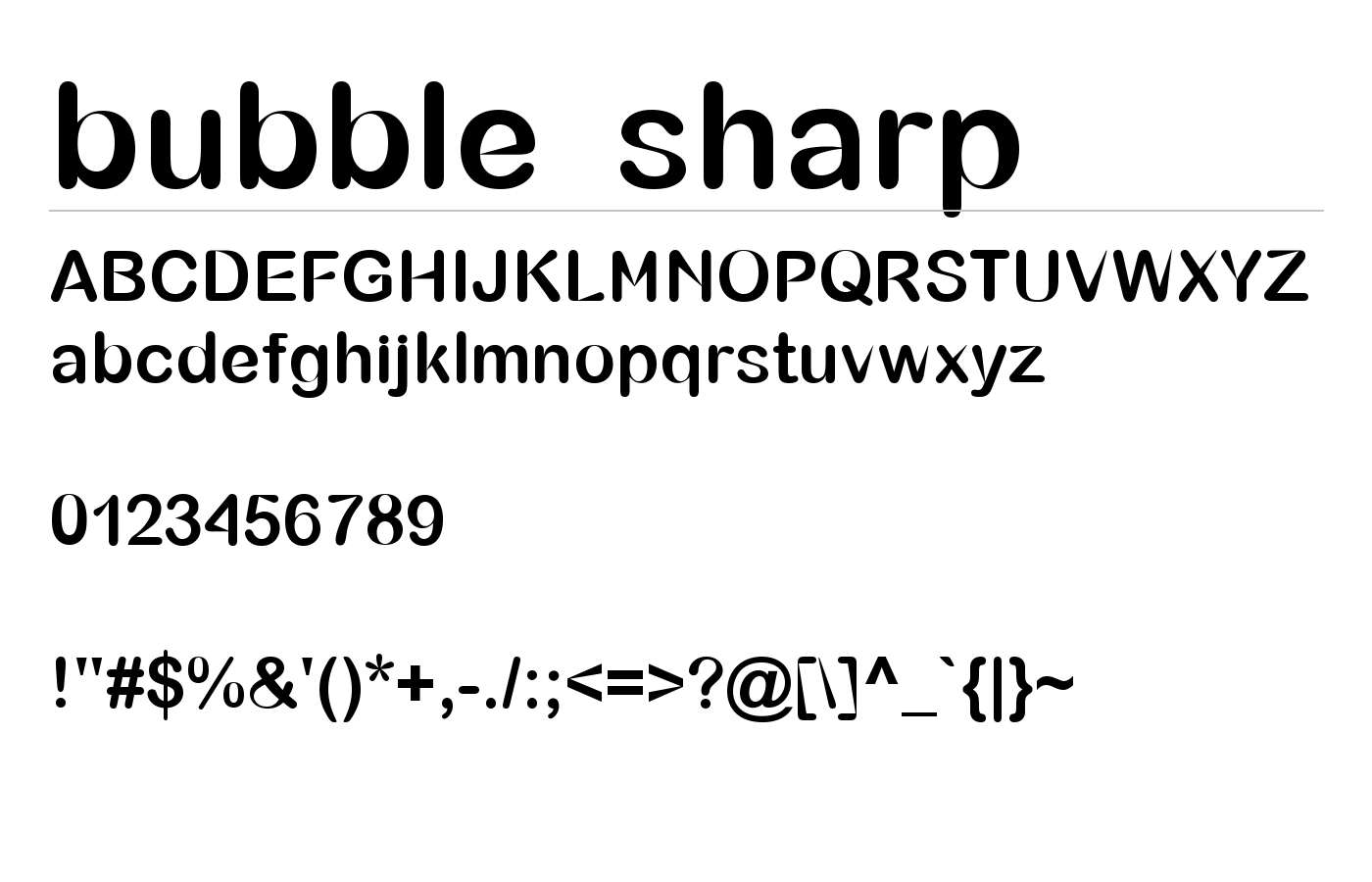 bubble sharp Font preview