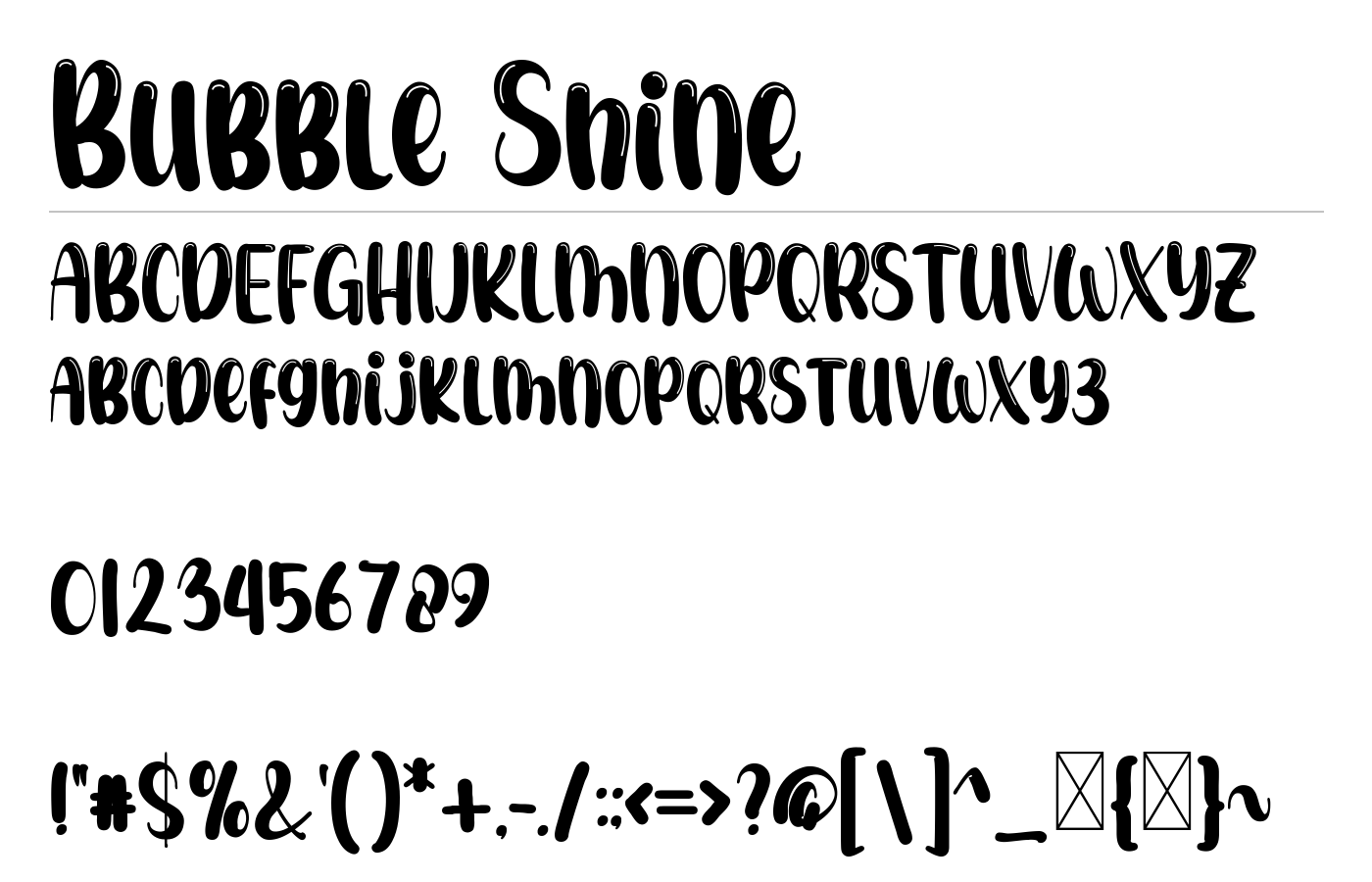 Bubble Shine Font preview