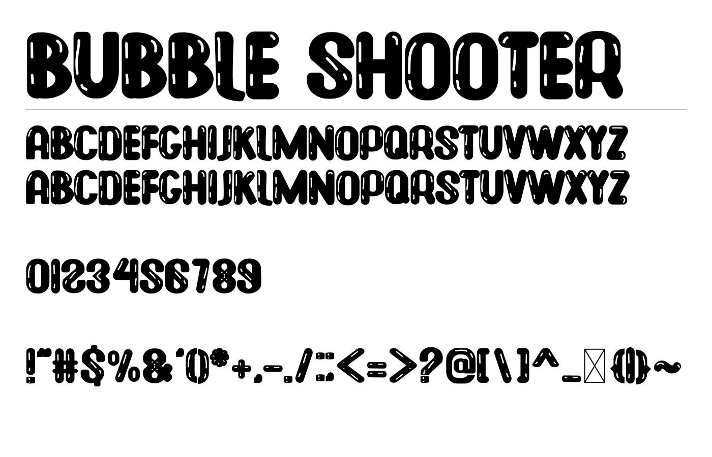 Bubble Shooter Font preview