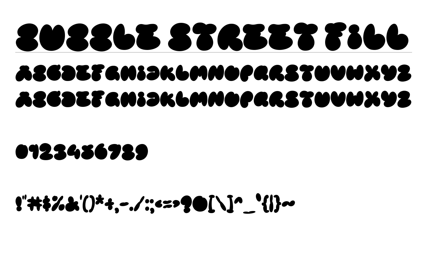 Bubble Street Fill Font preview