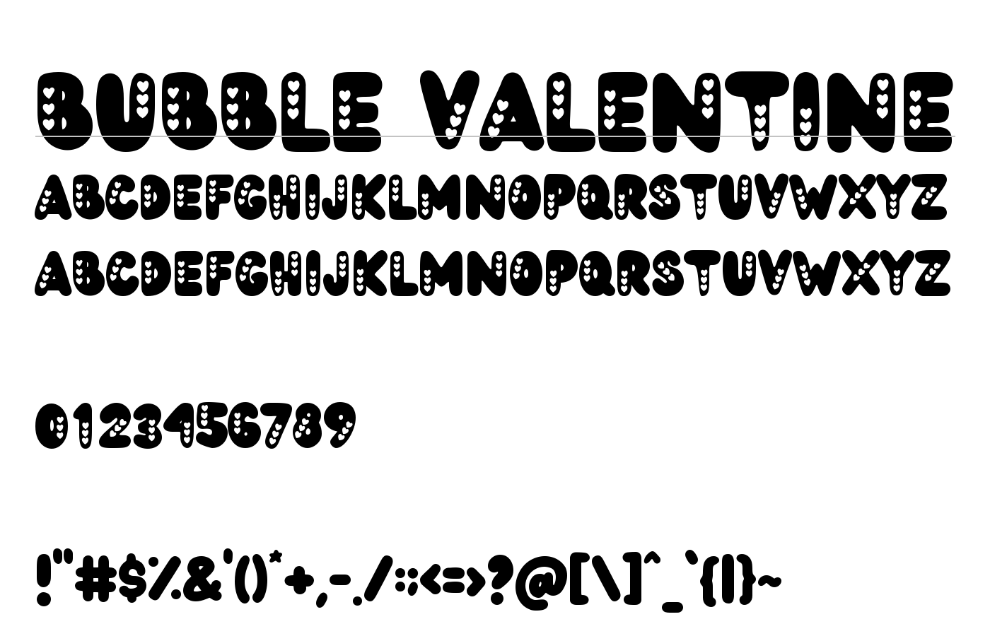 Bubble Valentine Font preview