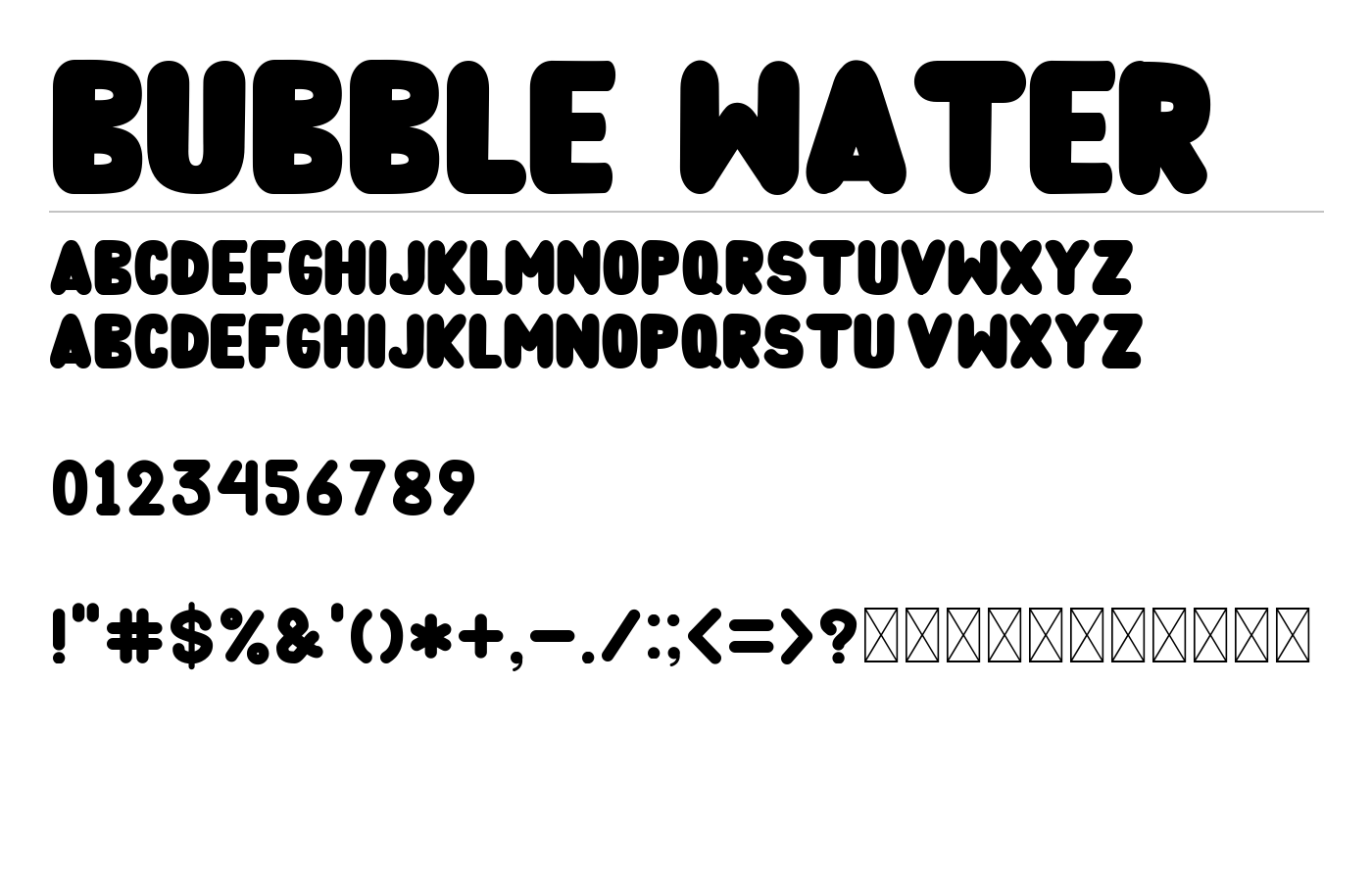 Bubble Water Font preview