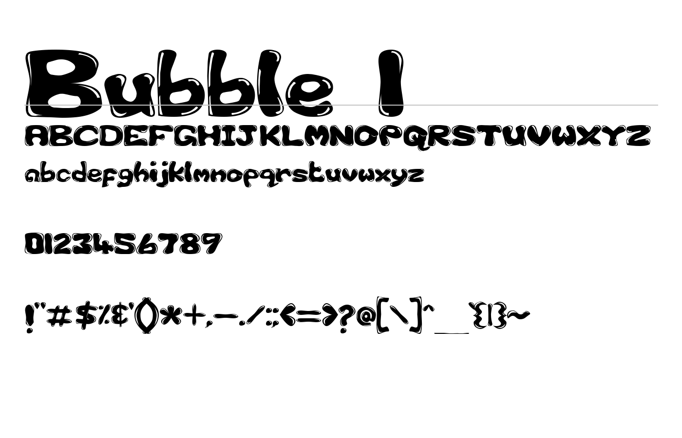 Bubble 1 Font preview