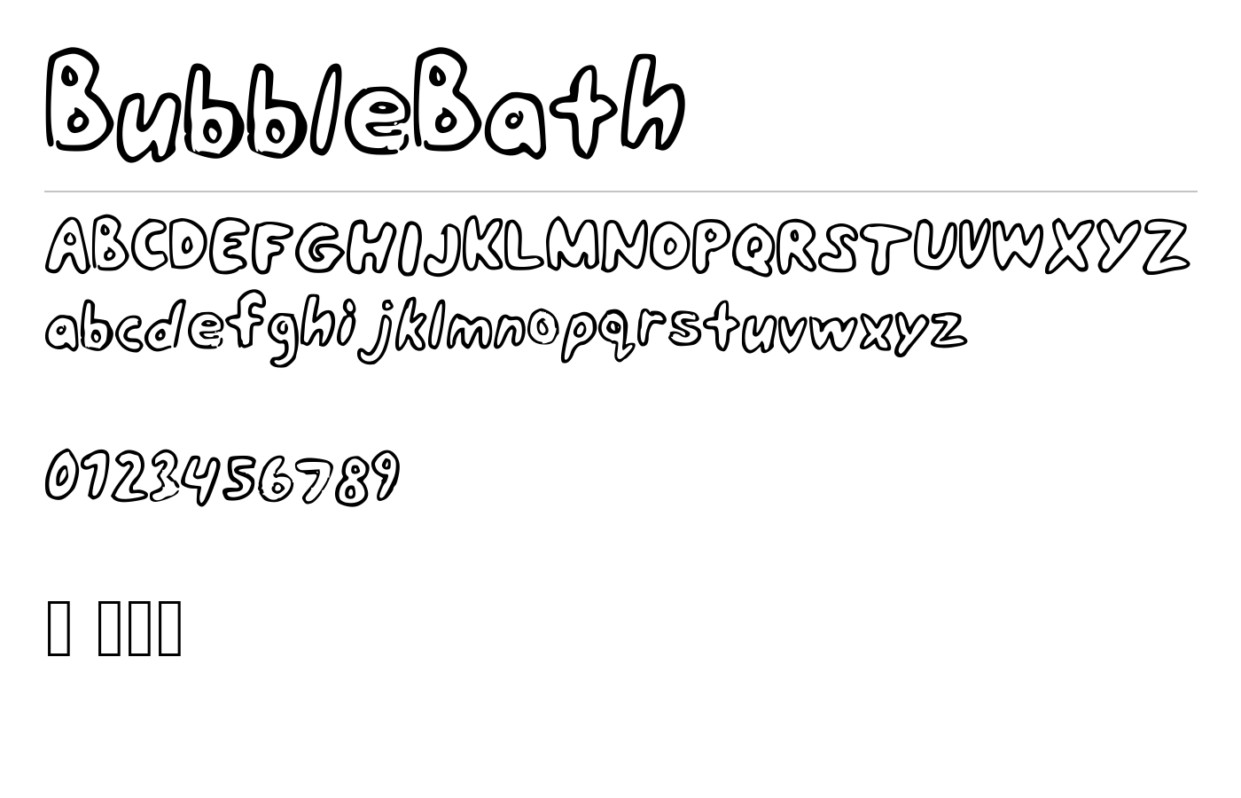 BubbleBath Font preview