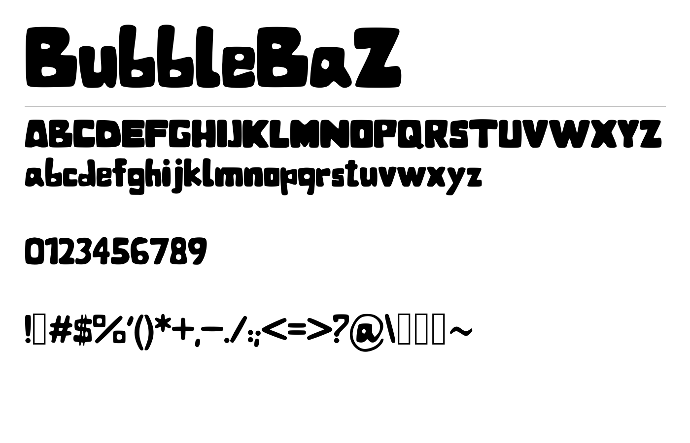 BubbleBaZ Font preview