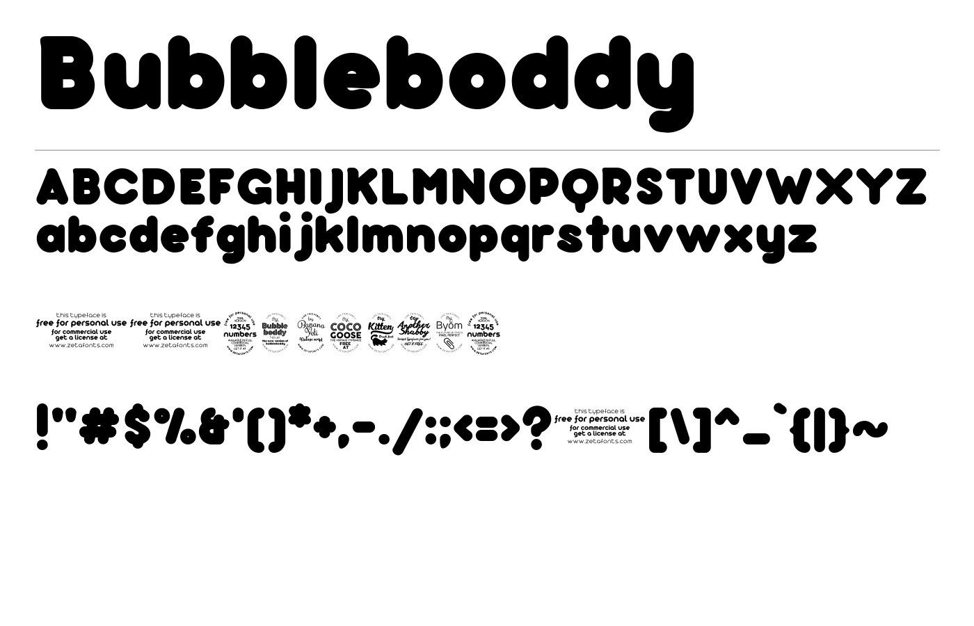 Bubbleboddy Font preview