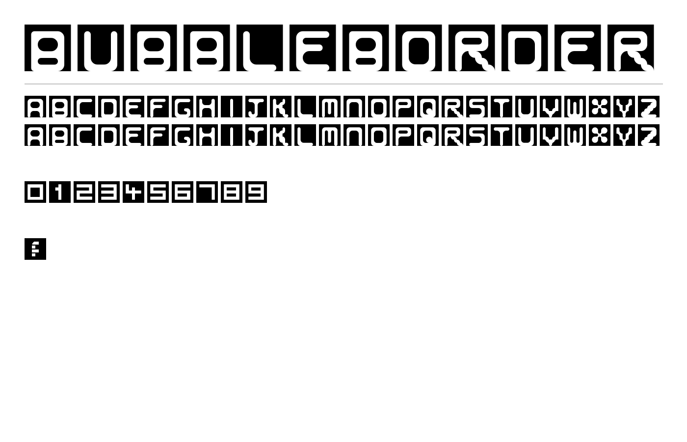BubbleBorder Font preview
