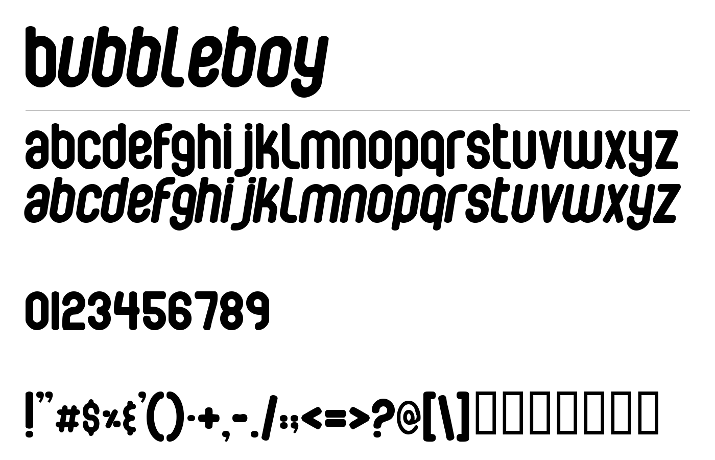 Bubbleboy Font preview