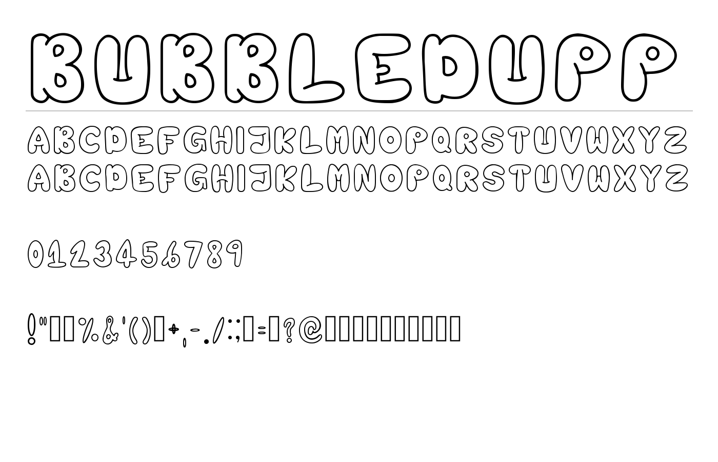 Bubbledupp Font preview