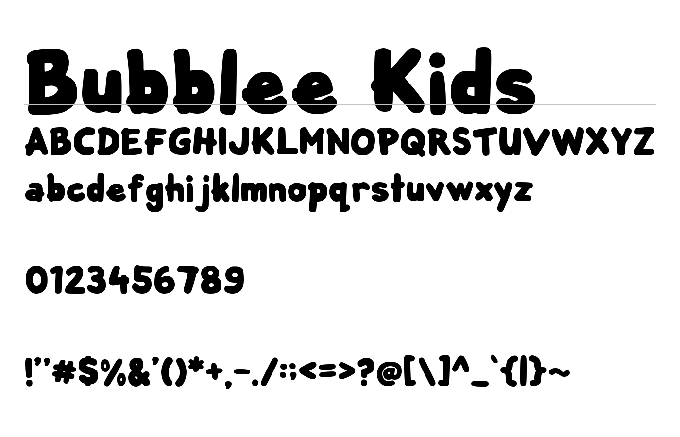 Bubblee Kids Font preview