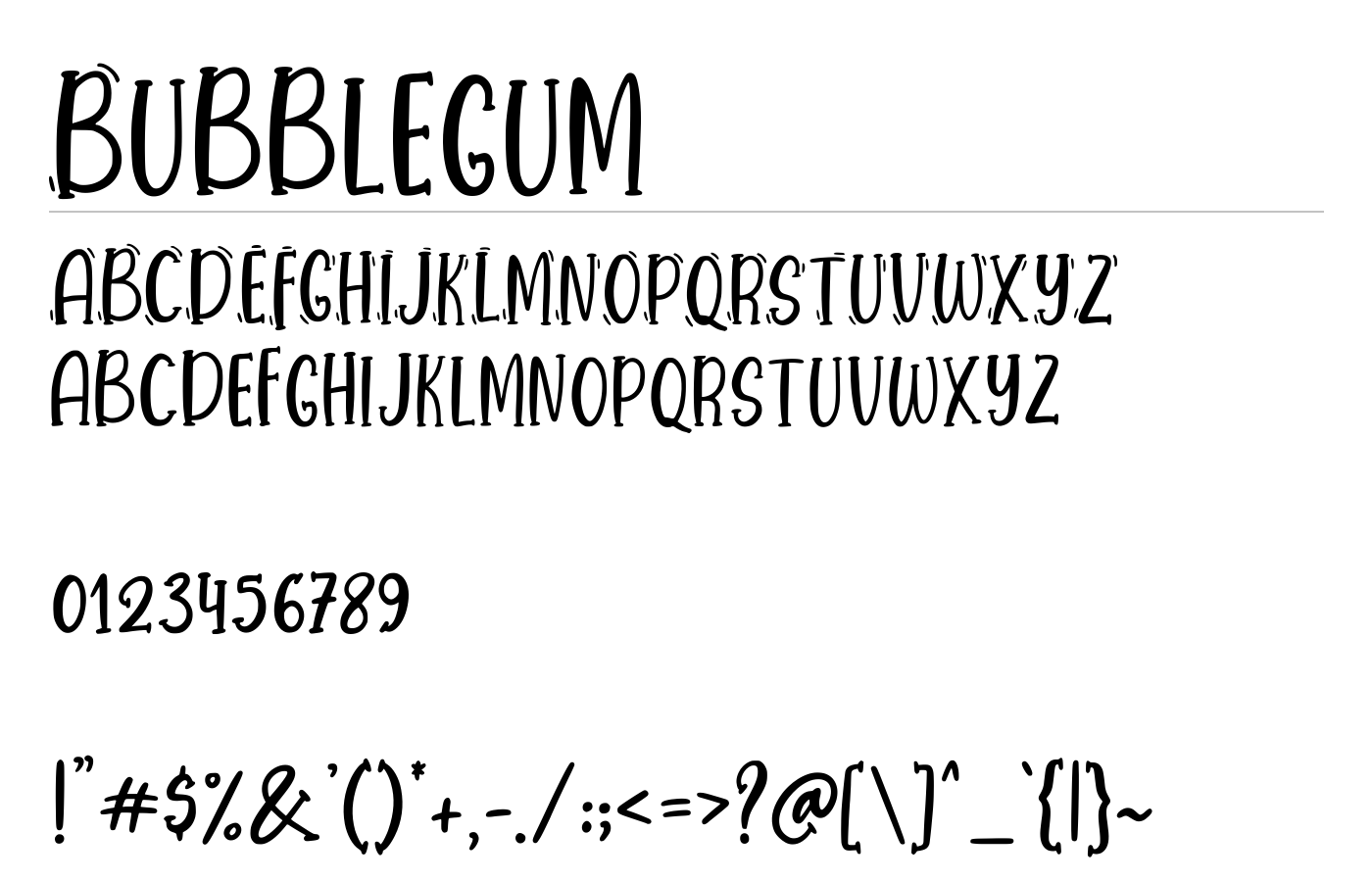 Bubblegum Font preview