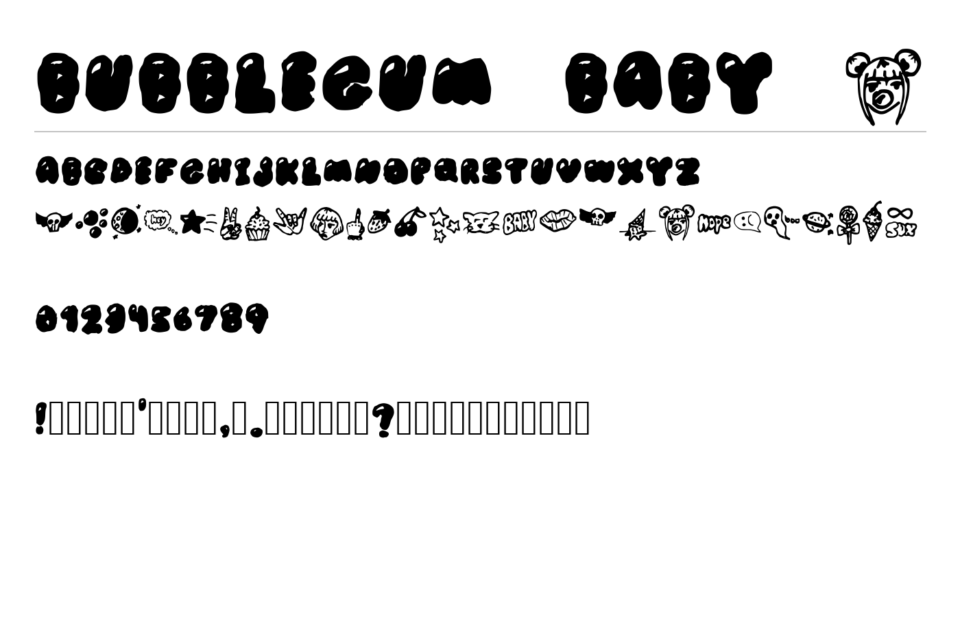 BUBBLEGUM BABY s Font preview