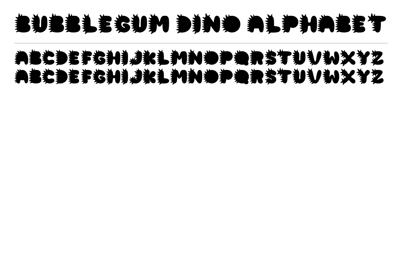 BubbleGum Dino Alphabet Font preview