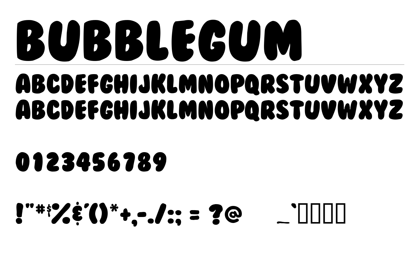 BubbleGum Font preview