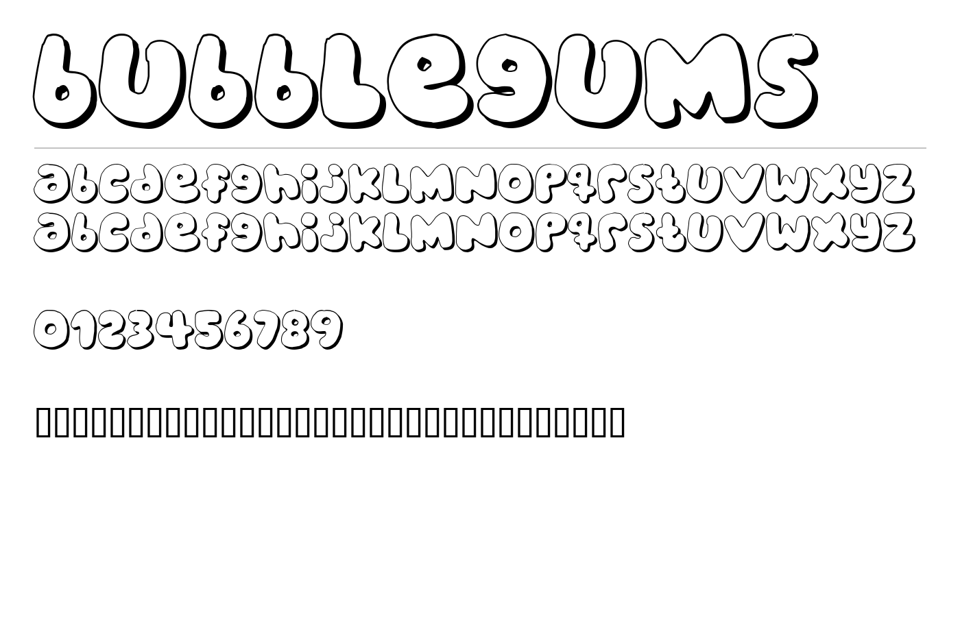 bubblegums Font preview