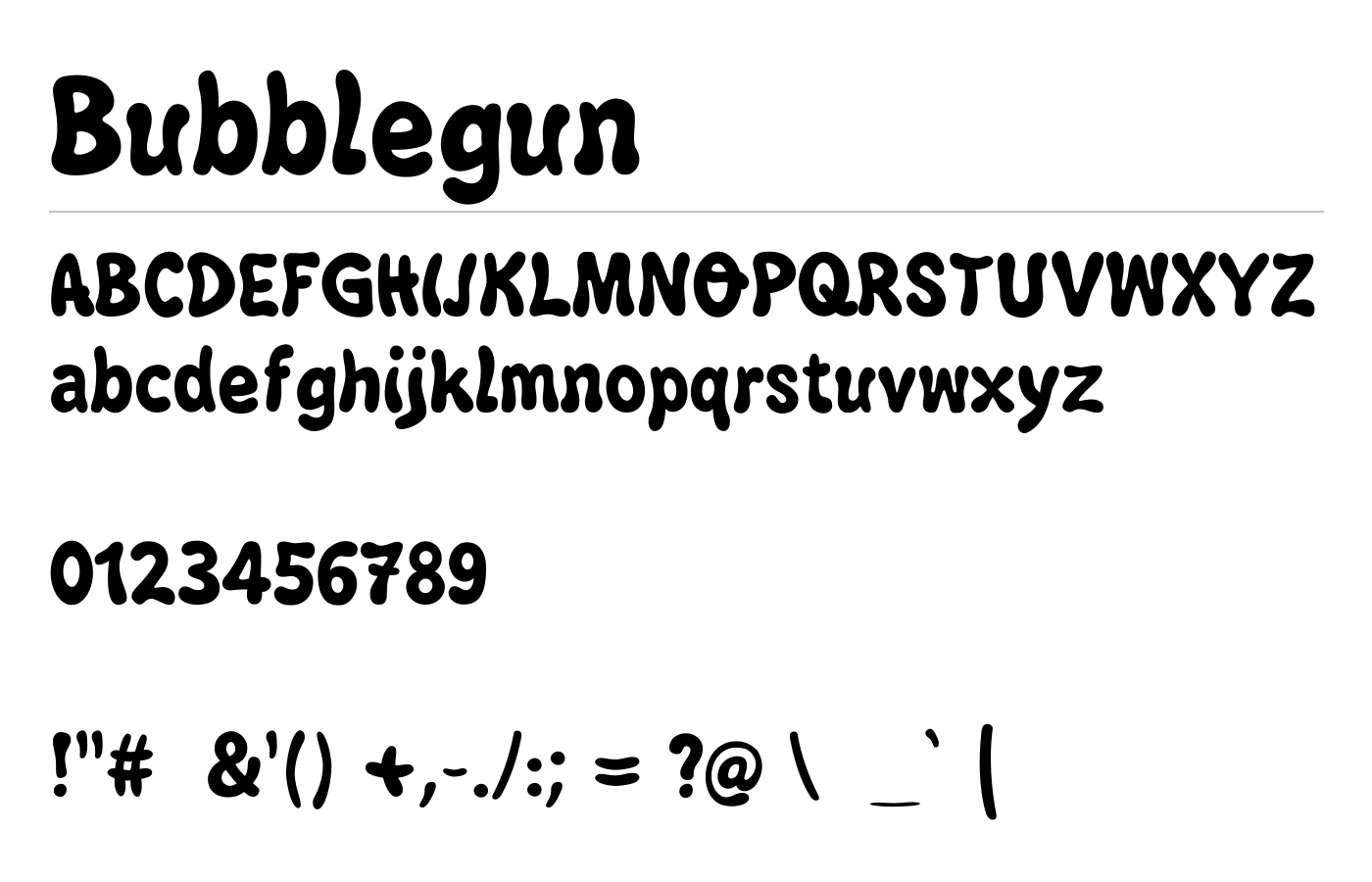 Bubblegun Font preview