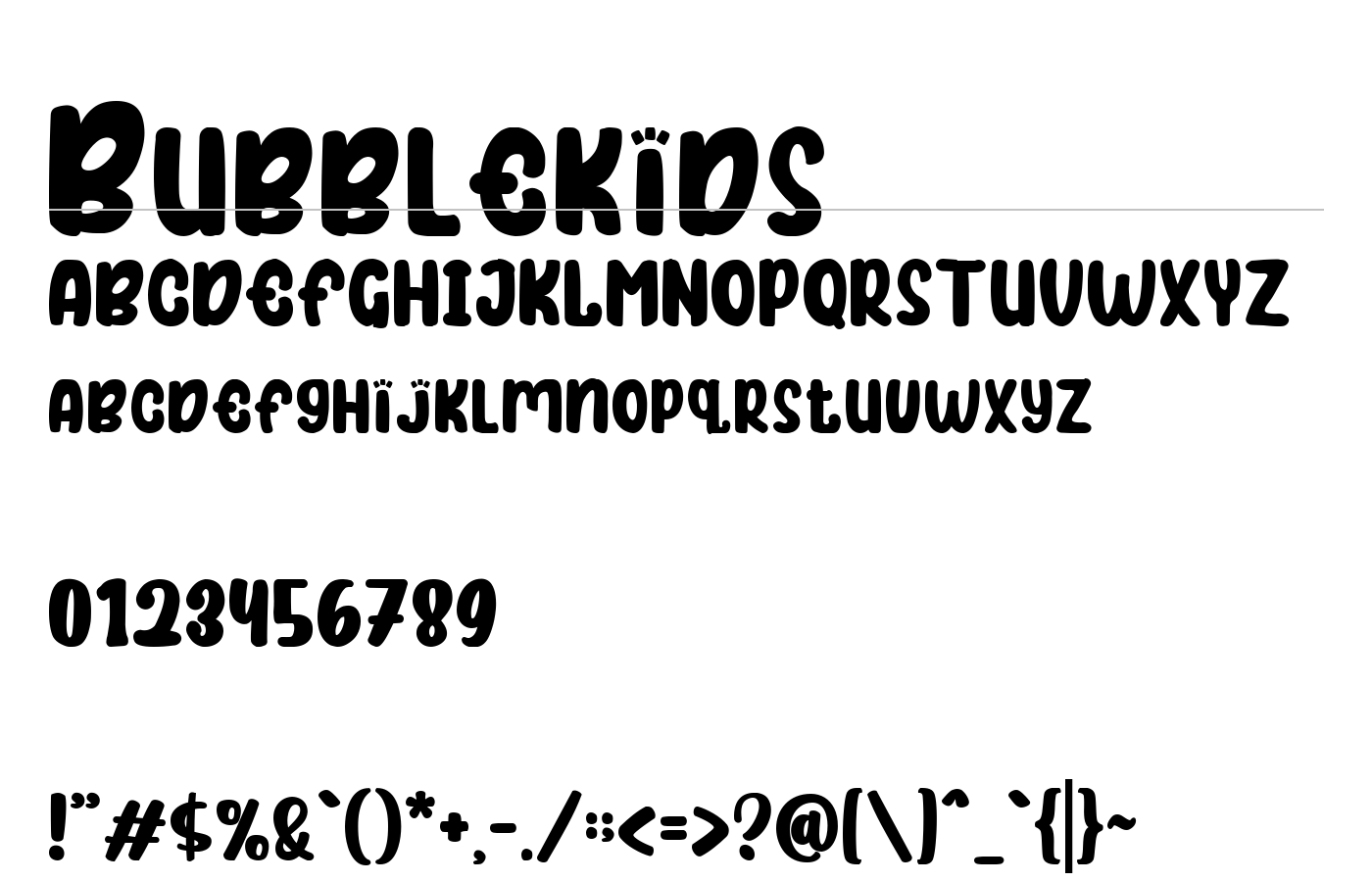 Bubblekids Font preview