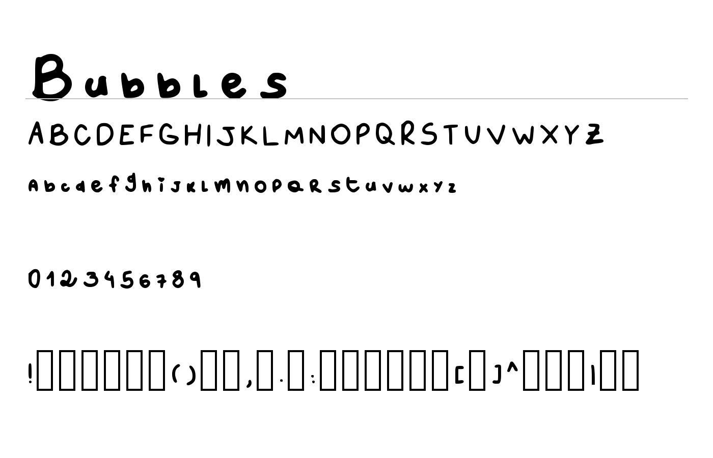 Bubbles Font preview