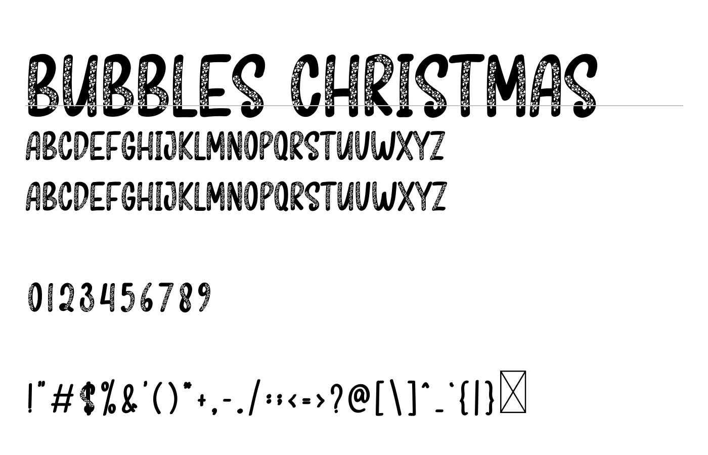 Bubbles Christmas Font preview
