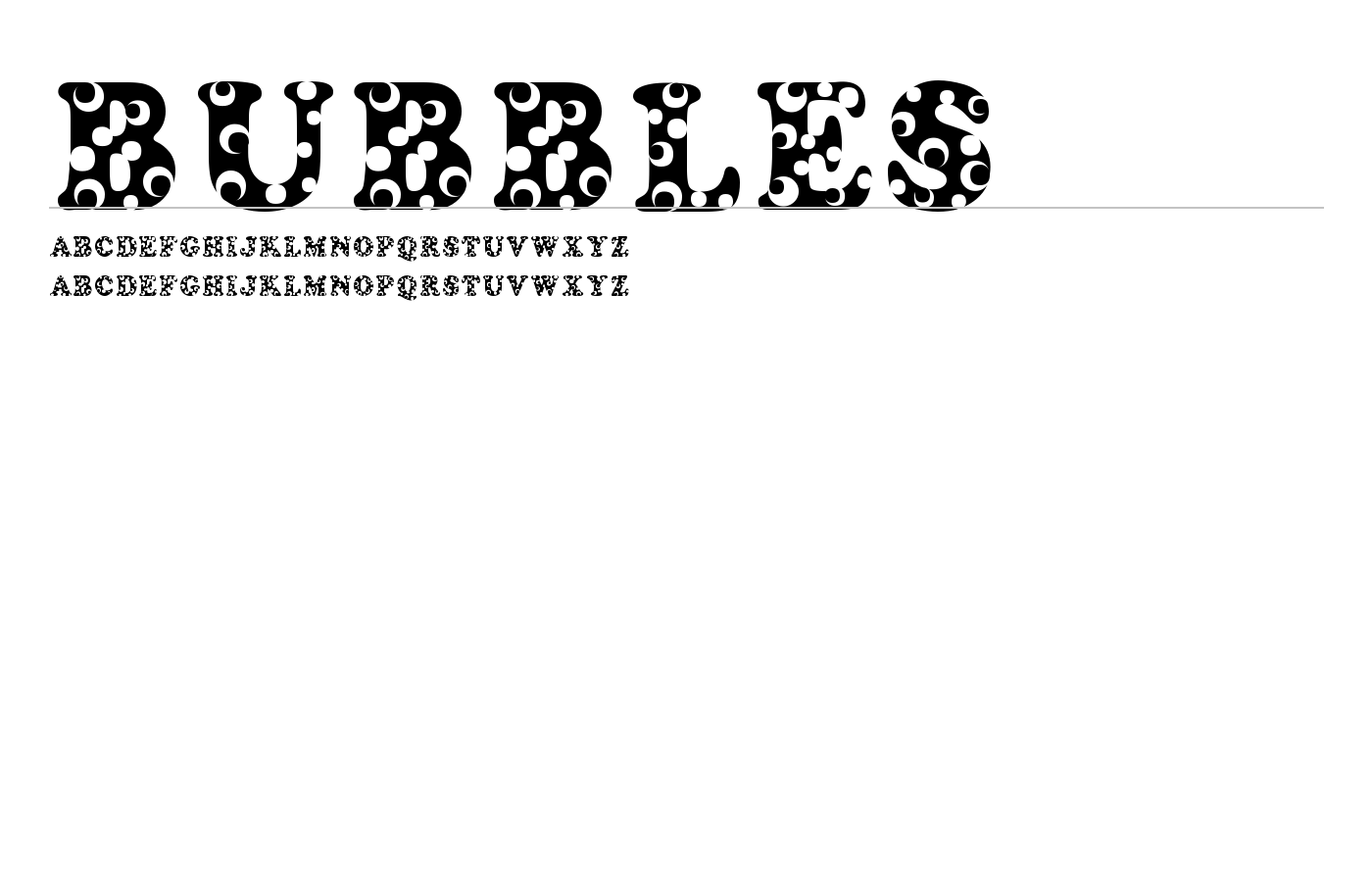 Bubbles Font preview