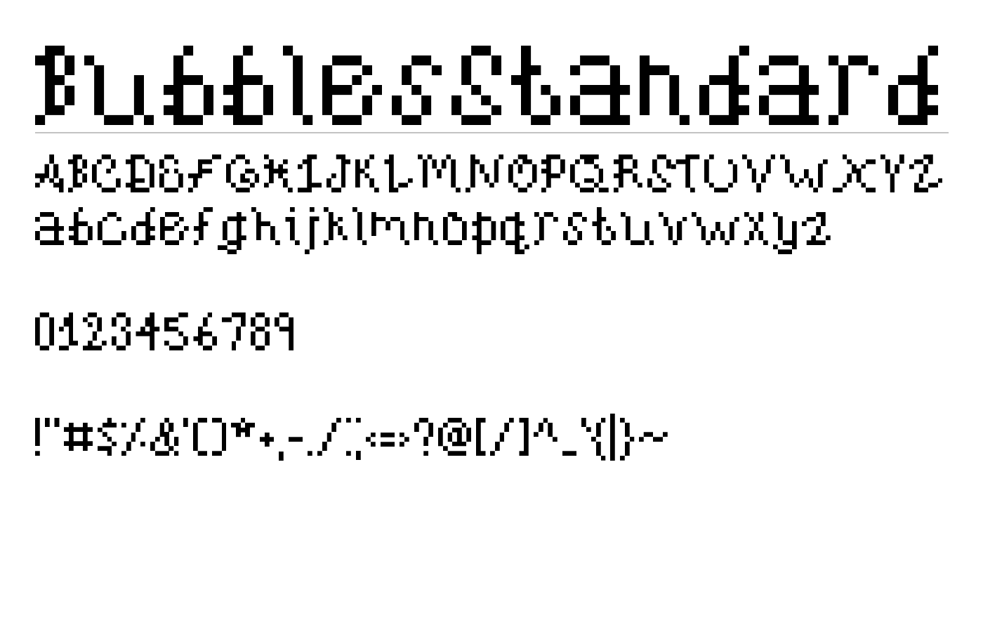 BubblesStandard Font preview