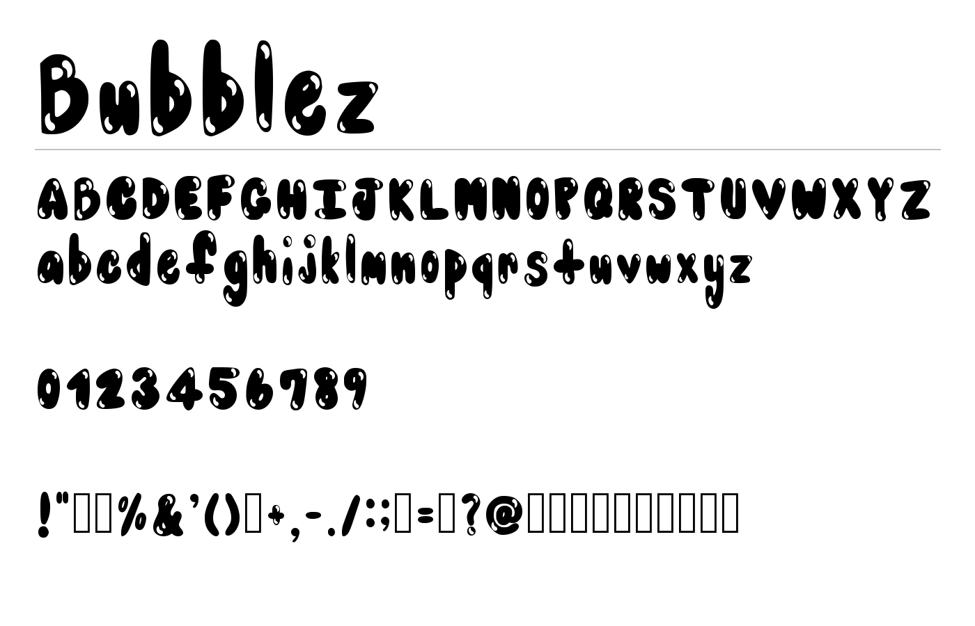 Bubblez Font preview