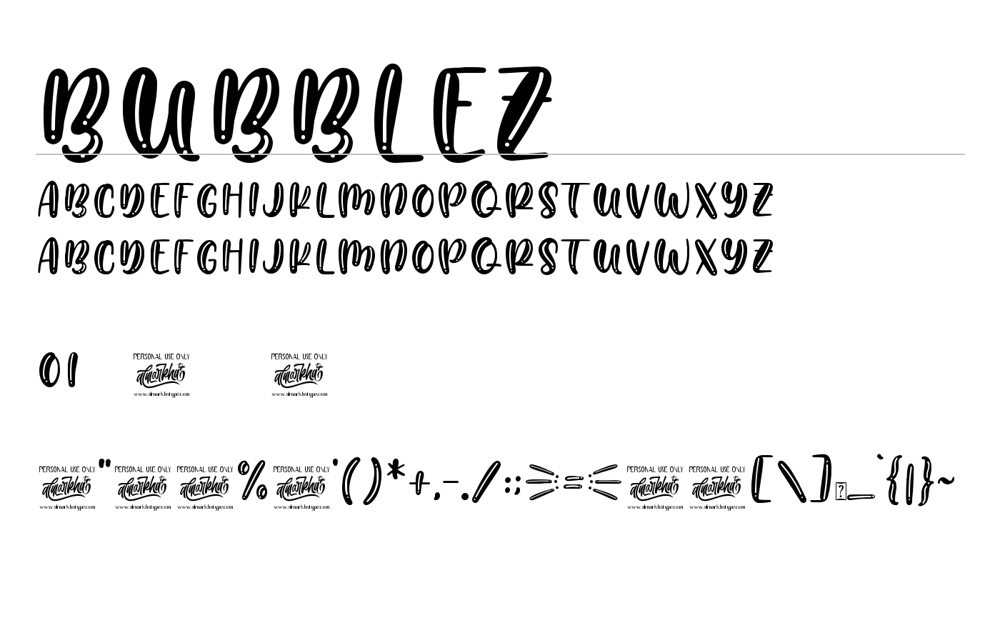 Bubblez Font preview