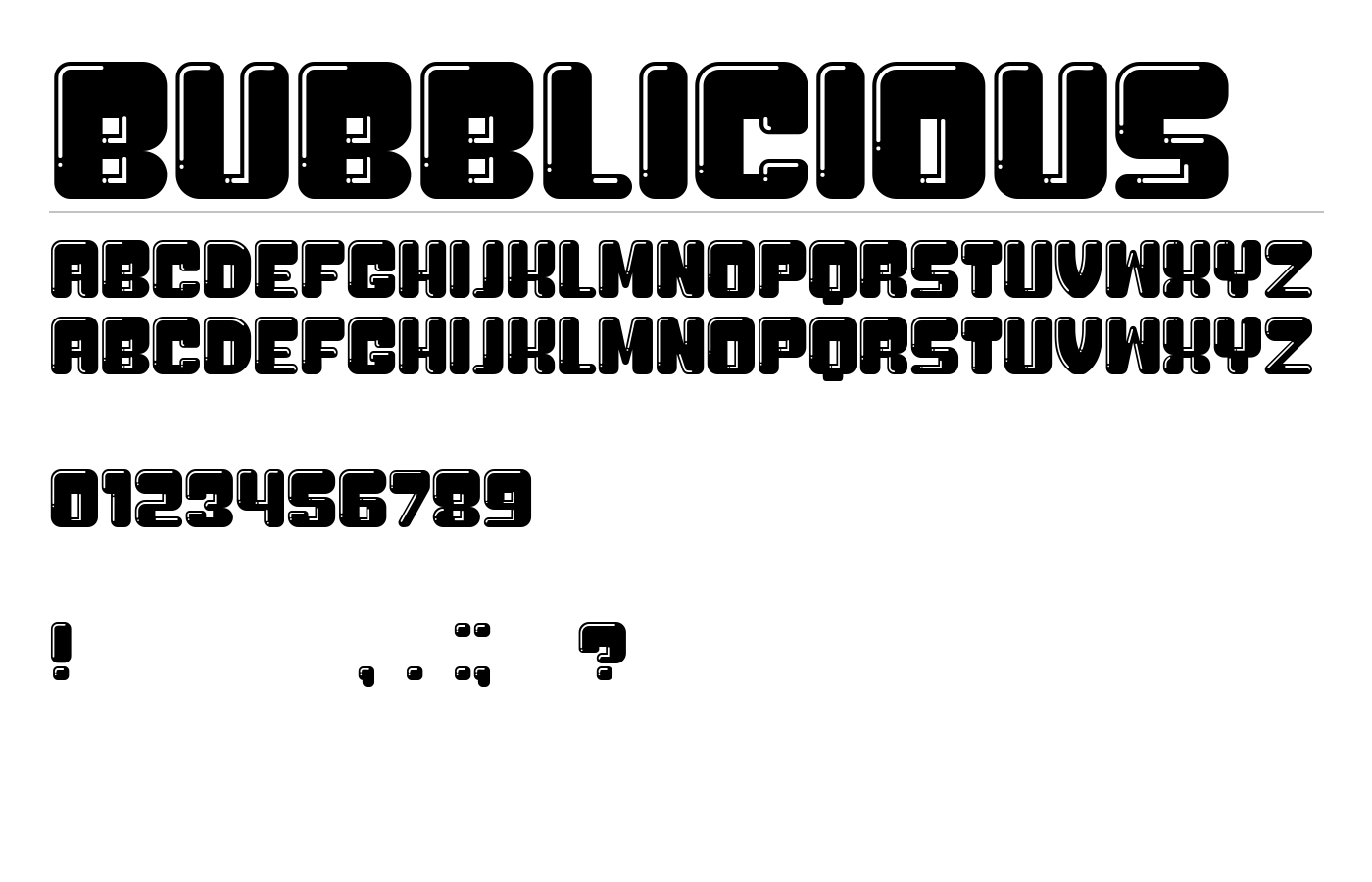 Bubblicious Font preview