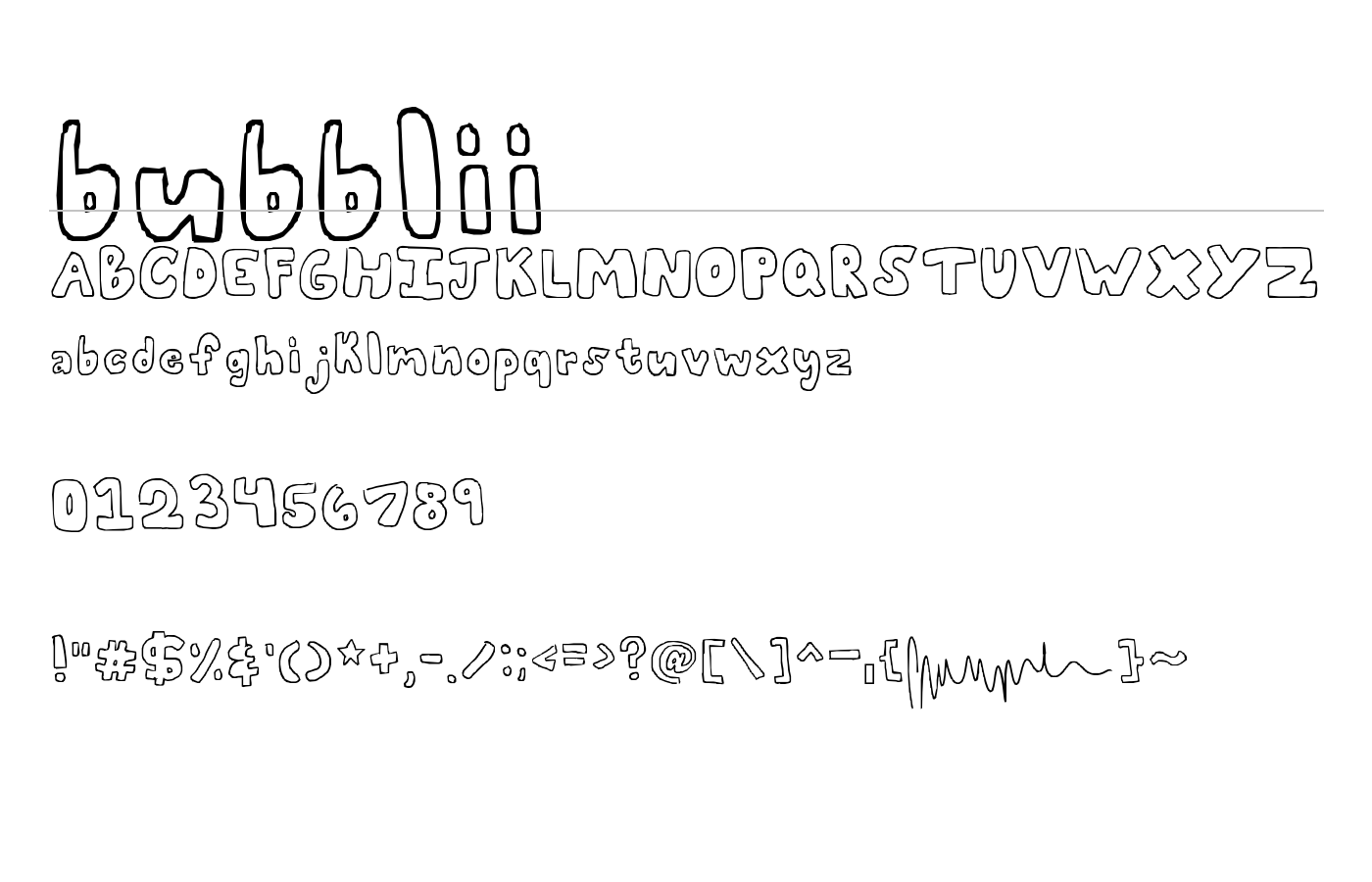 bubblii Font preview