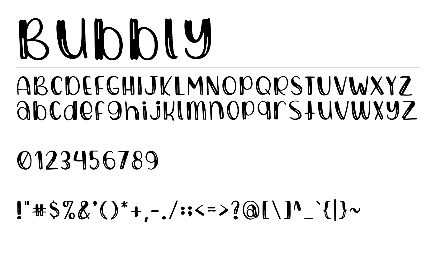 Bubbly Font preview