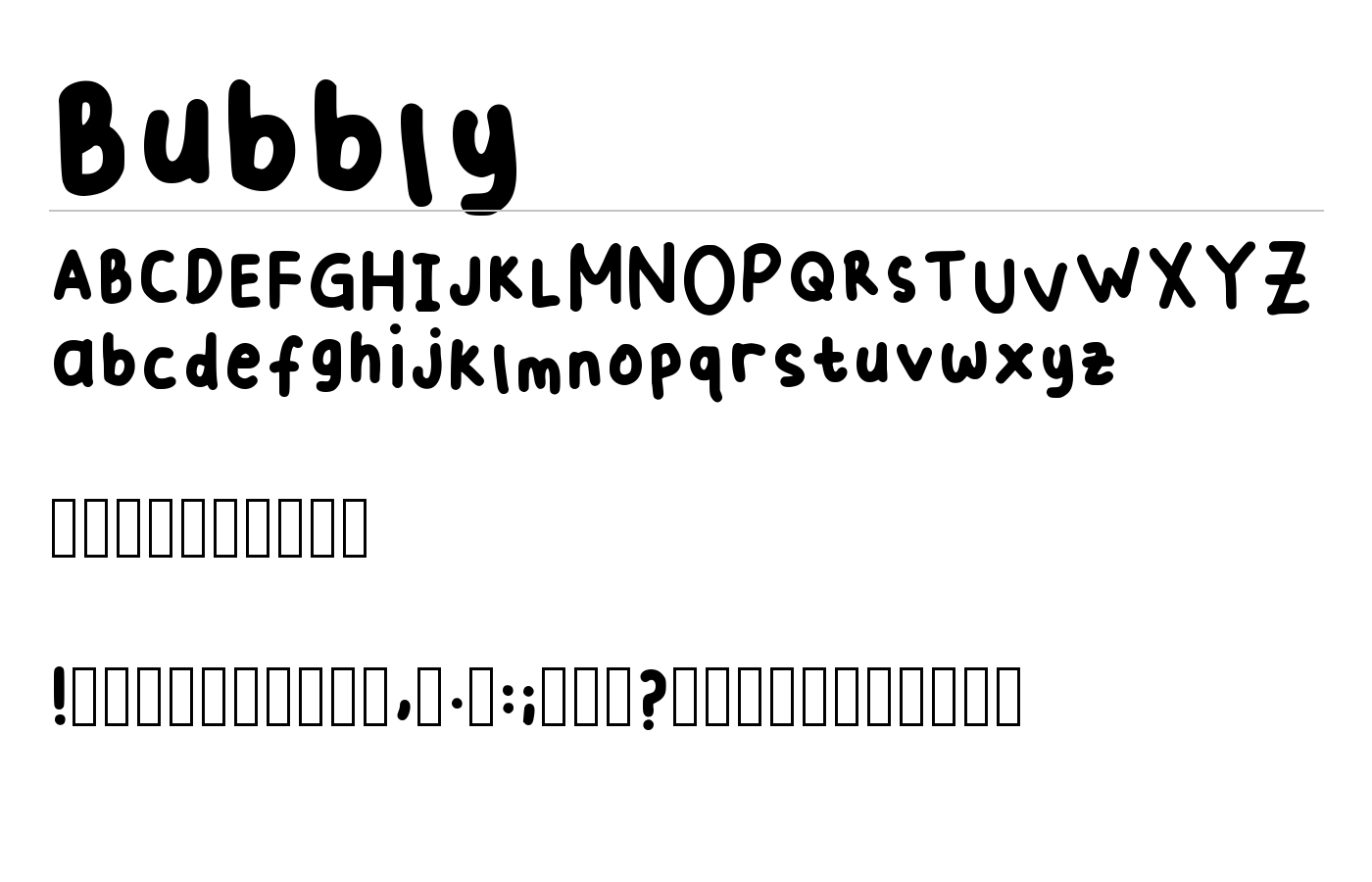 Bubbly Font preview