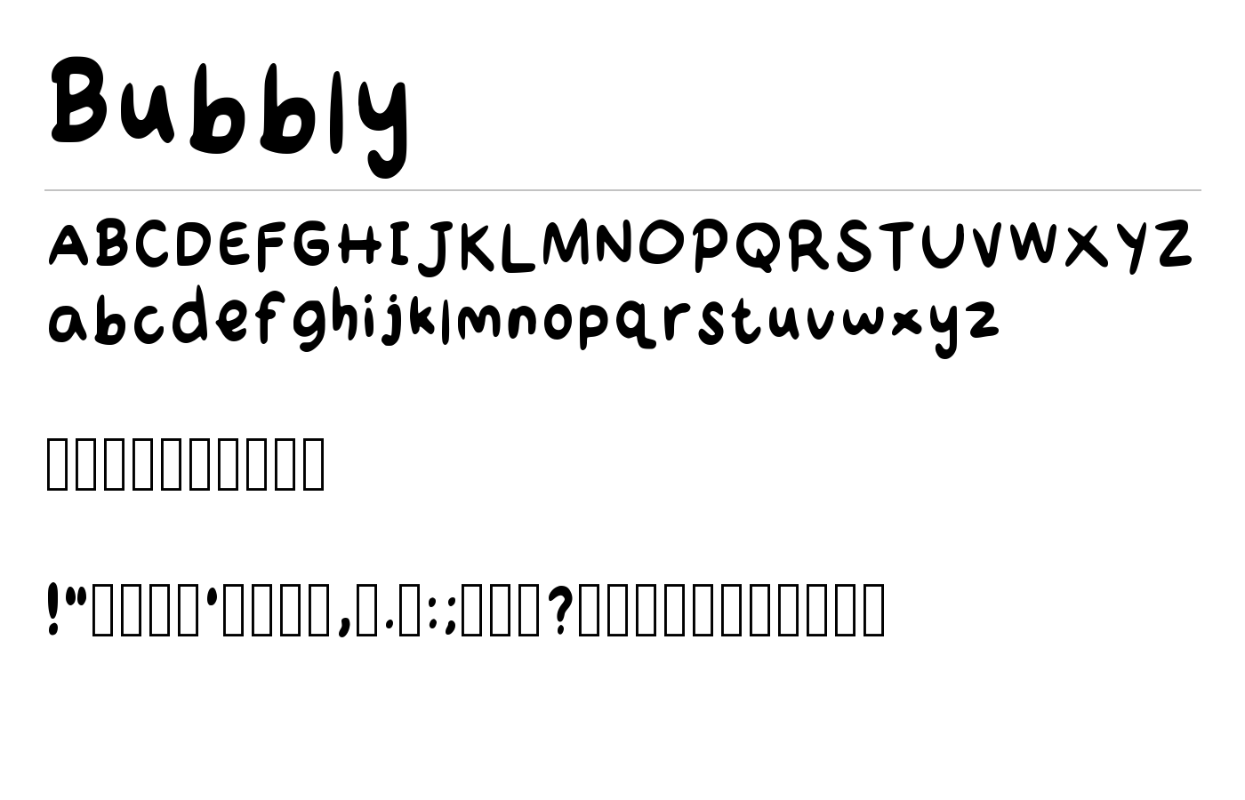 Bubbly Font preview
