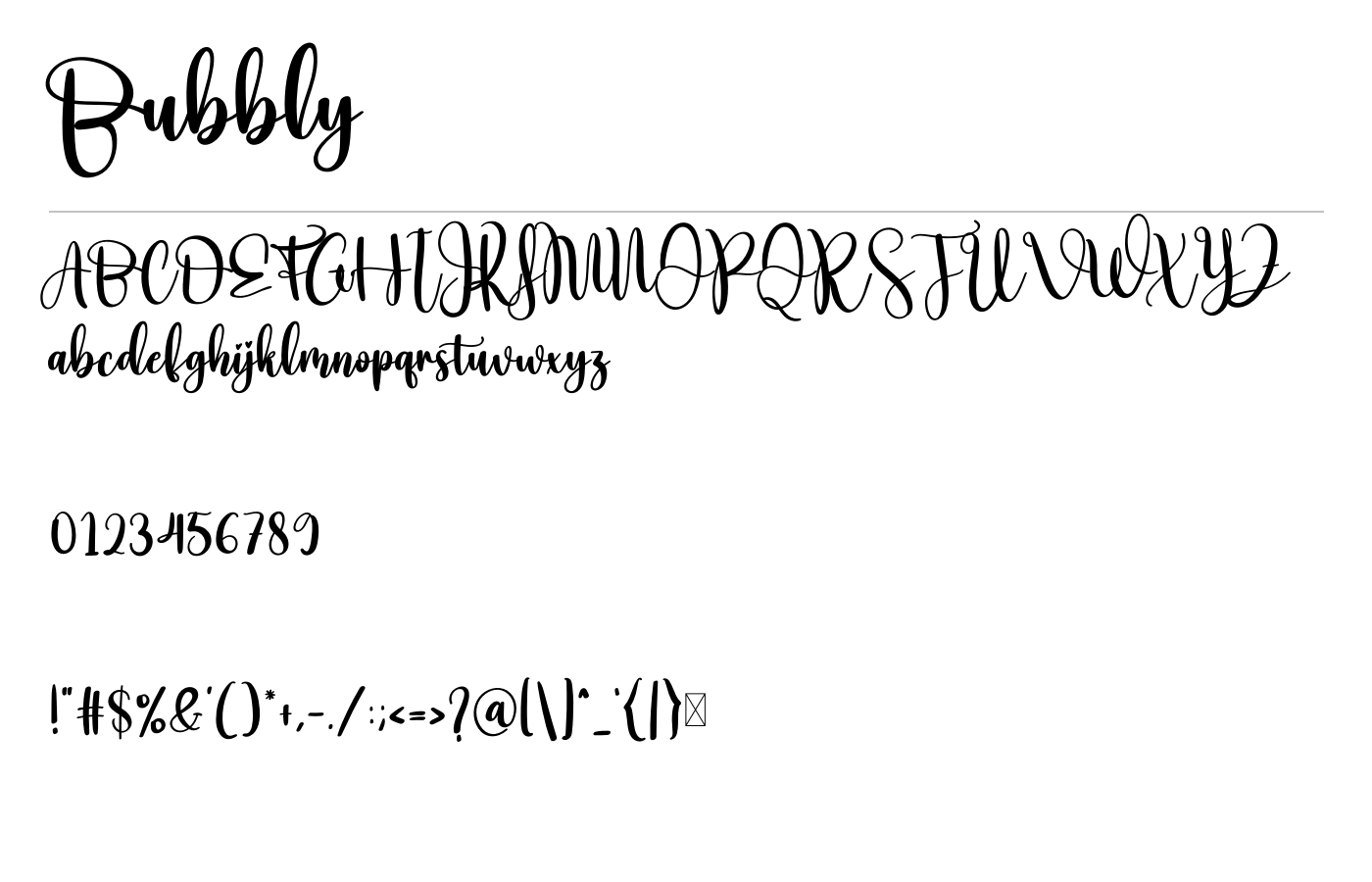 Bubbly Font preview