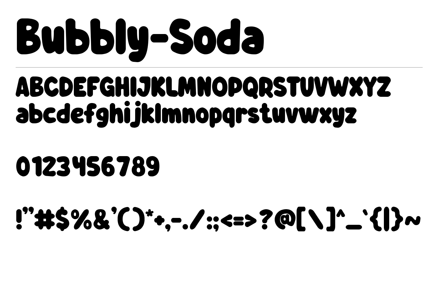 Bubbly-Soda Font preview