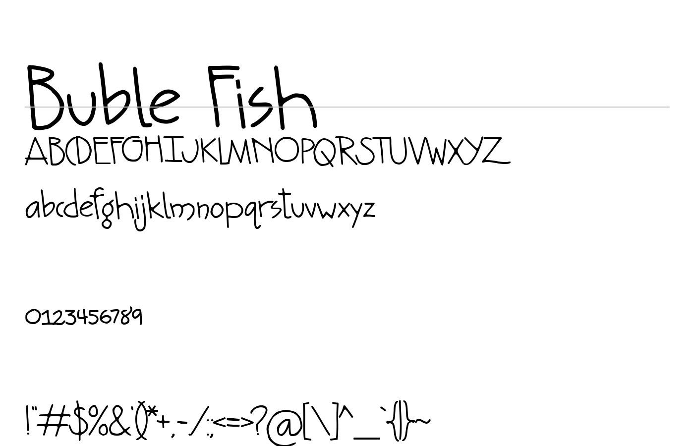 Buble Fish Font preview