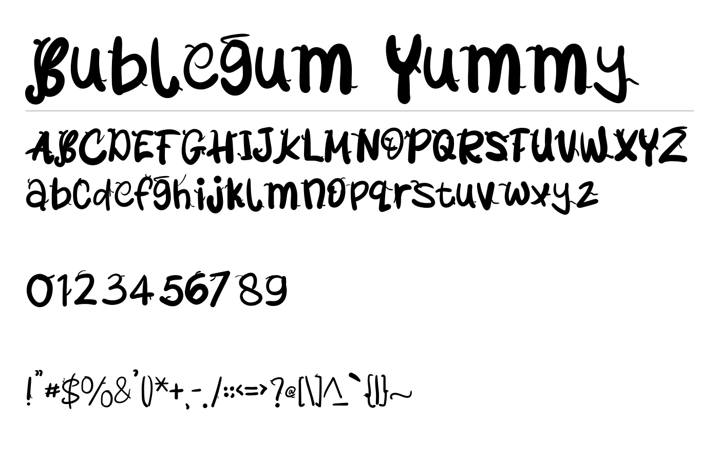 Bublegum Yummy Font preview