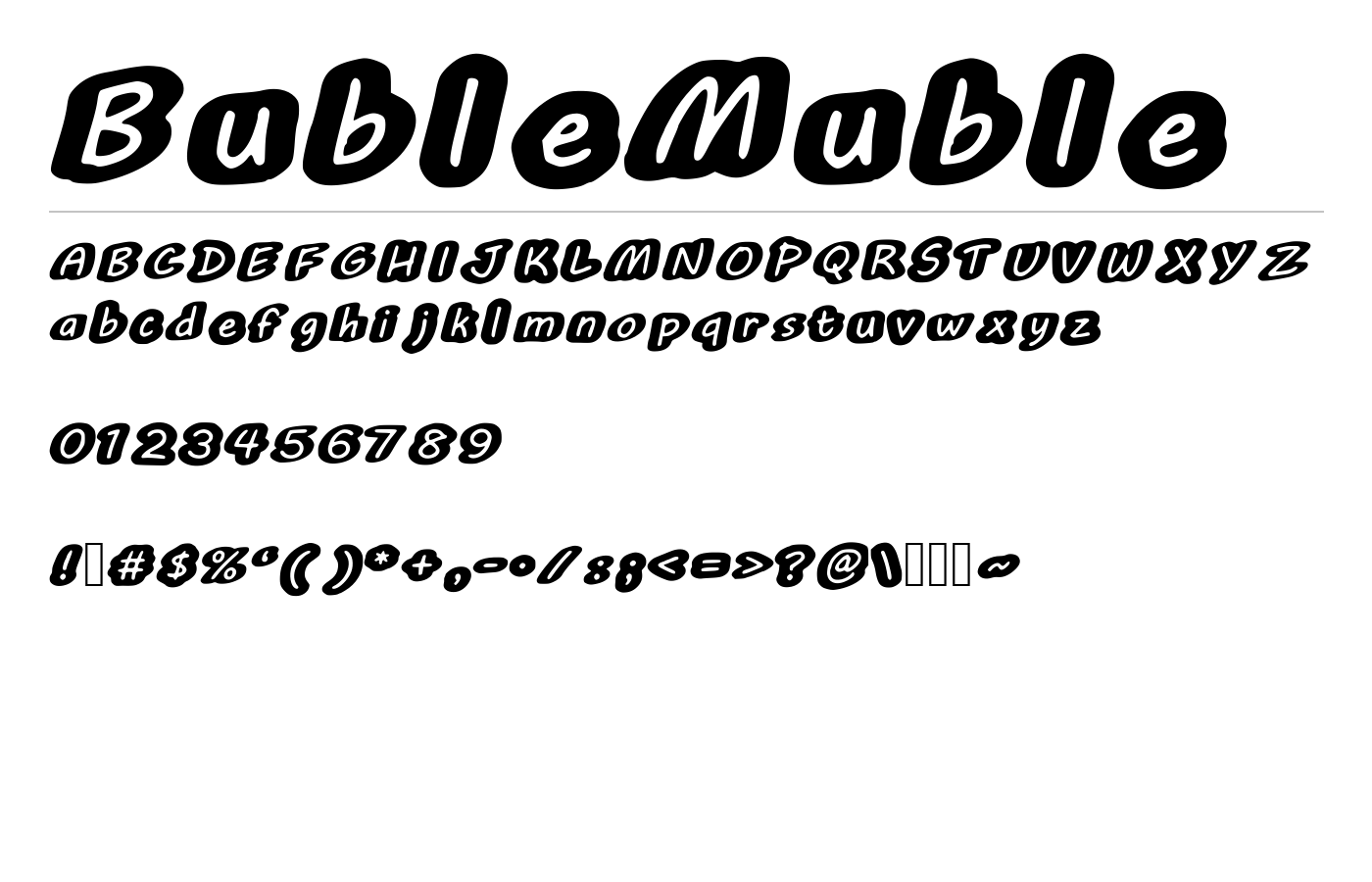 BubleMuble Font preview