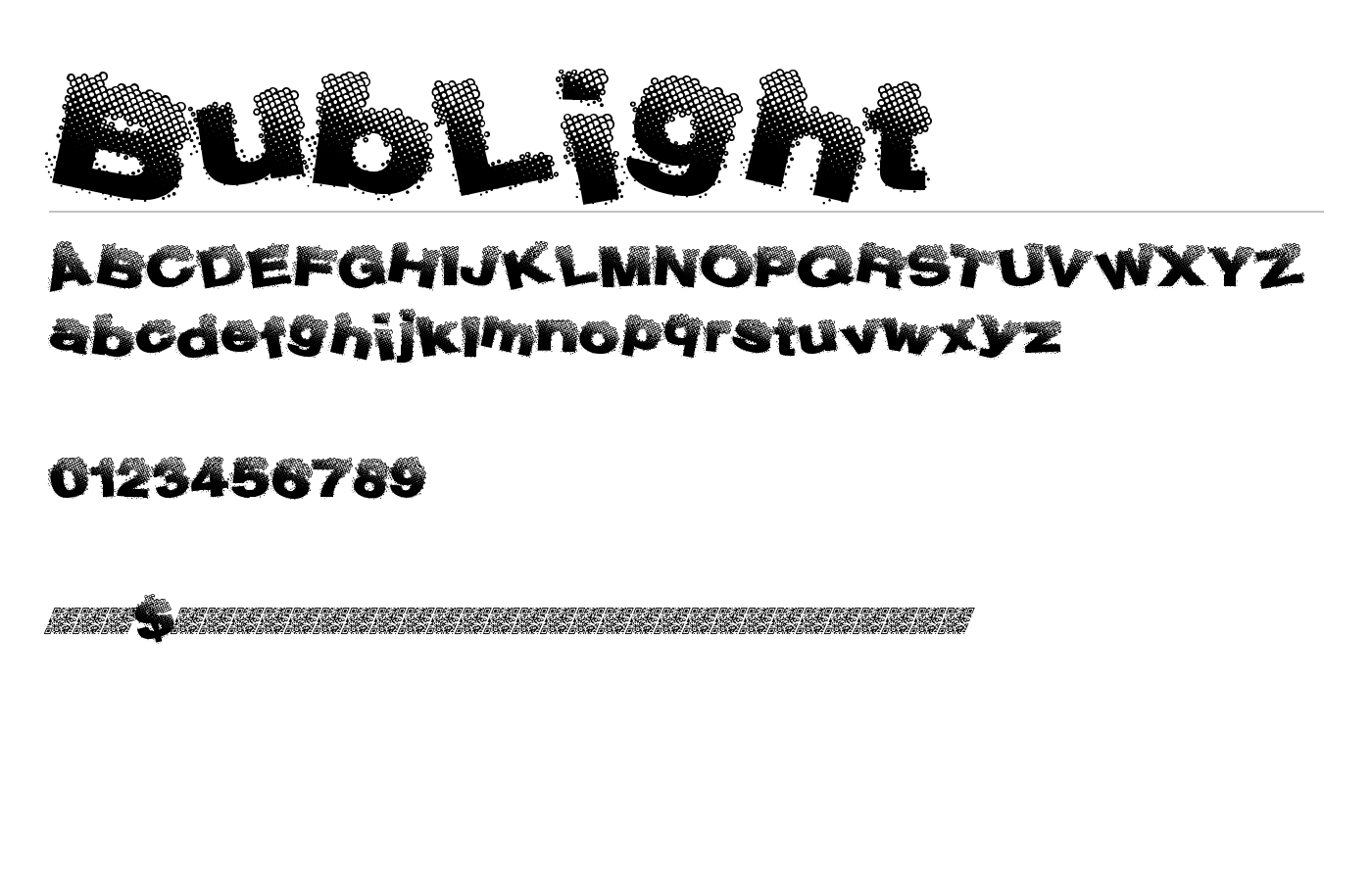 BubLight Font preview