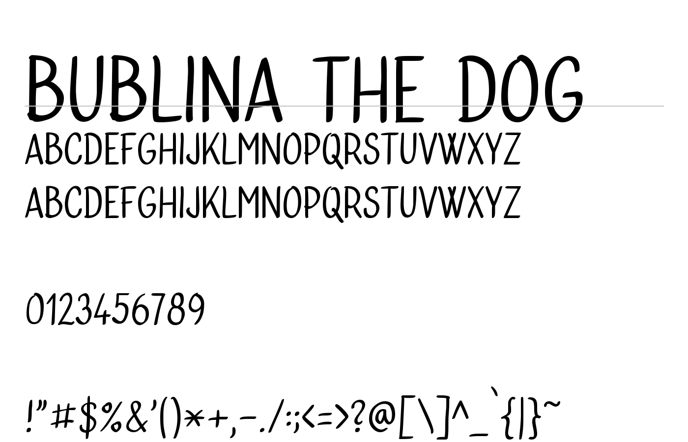 Bublina the Dog Font preview