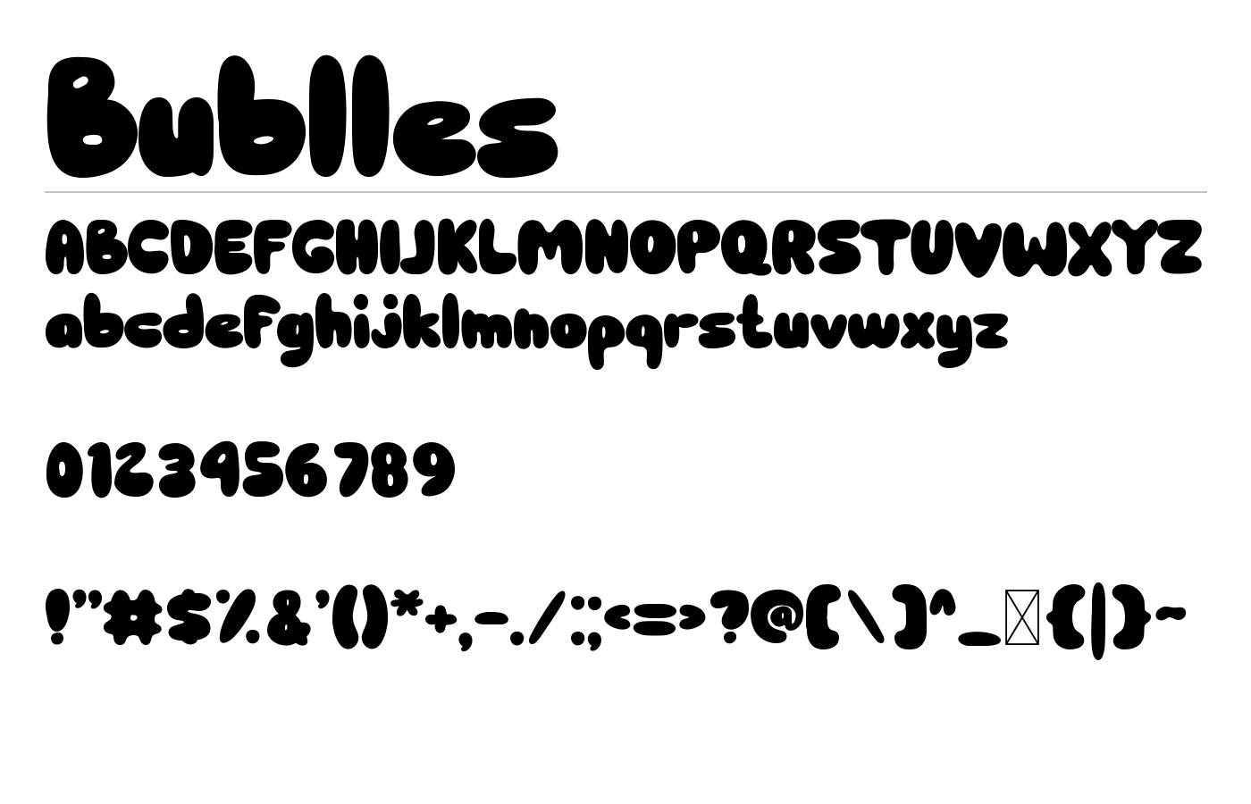 Bublles Font preview