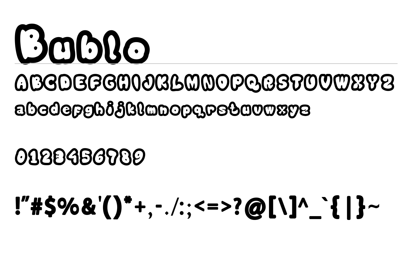 Bublo Font preview